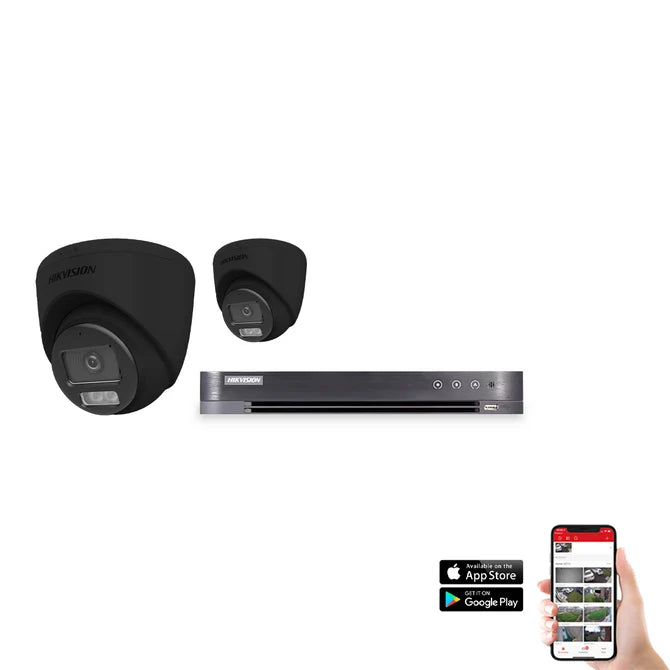 Hikvision PoC Hybrid ColorVu 2 Camera 4ch 4K 8MP 40m CCTV Kit – Black (HIK-KIT-POC-HYB-8MP-2-BK)