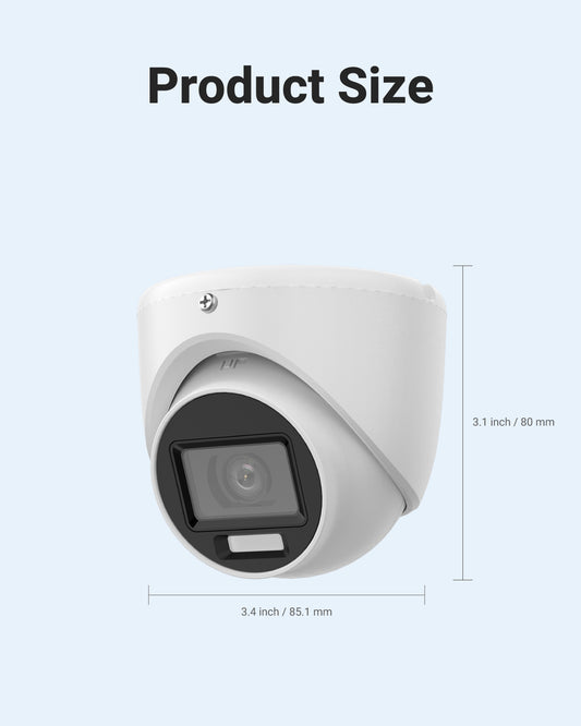 ColorVu 3K Turret Camera, Smart Hybrid Light, Audio – White (T159W-HS)