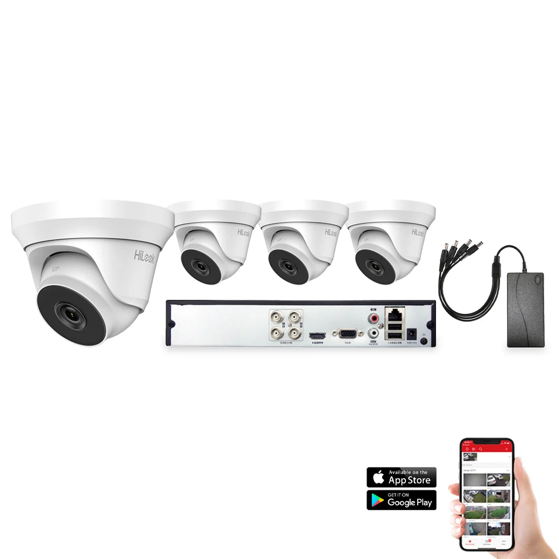 HiLook 4 Camera 4ch 5MP 40m CCTV Kit (HI-KIT-TVI-5MP-40M-4)