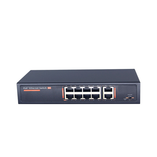 8 Port PoE Switch + 2 Uplink Ports, 10/100Mbps (HA-POES810)