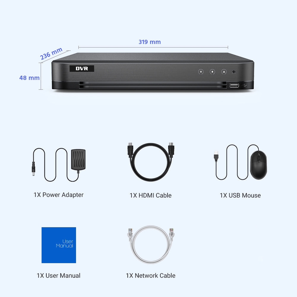 AcuSense 4 Channel 5MP 3K Hybrid DVR (DVR-504XT)
