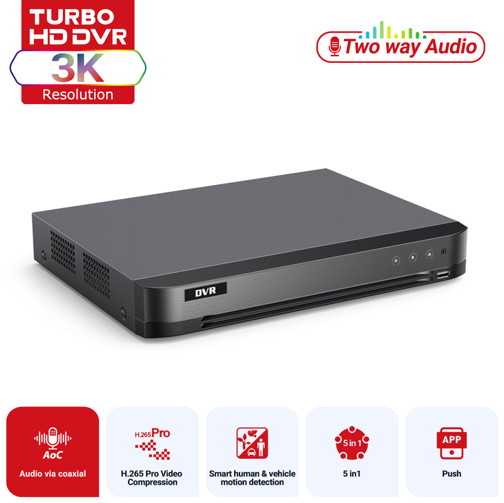 AcuSense 8 Channel 5MP 3K Hybrid DVR (DVR-508XT)