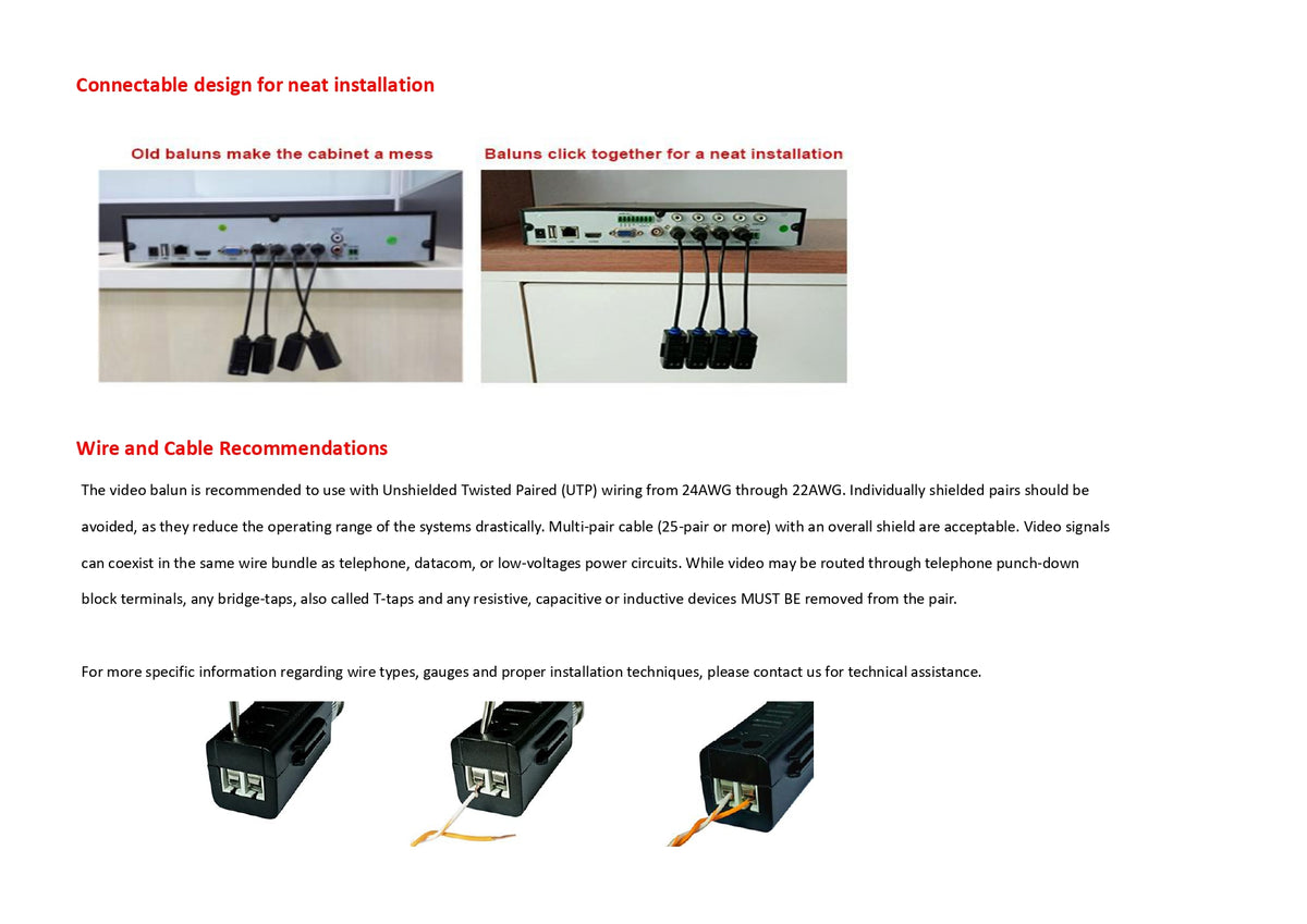 Premium Passive Video Balun – Screw Terminal (HA-B820S)