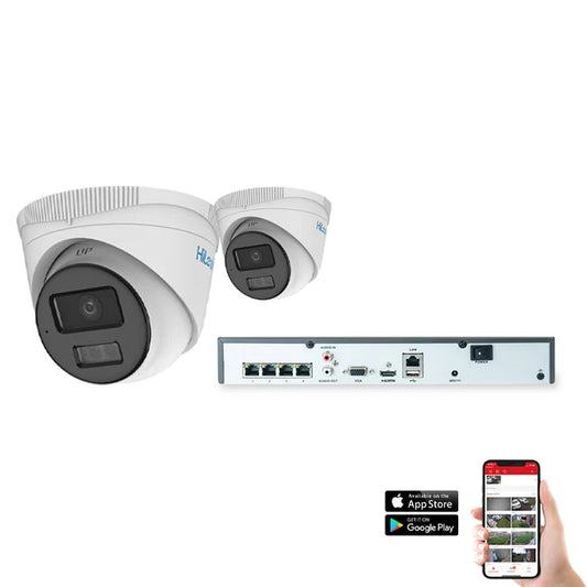 HiLook IP Smart Hybrid ColorVu 2 Camera 4ch 4MP 30m CCTV Kit (HI-KIT-IPC-HYB-4MP-2)