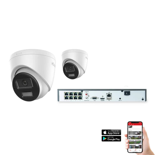 HiLook IP Hybrid ColorVu 2 Camera 8ch 4K 8MP 30m CCTV Kit (HI-KIT-IPC-HYB-8MP-2)