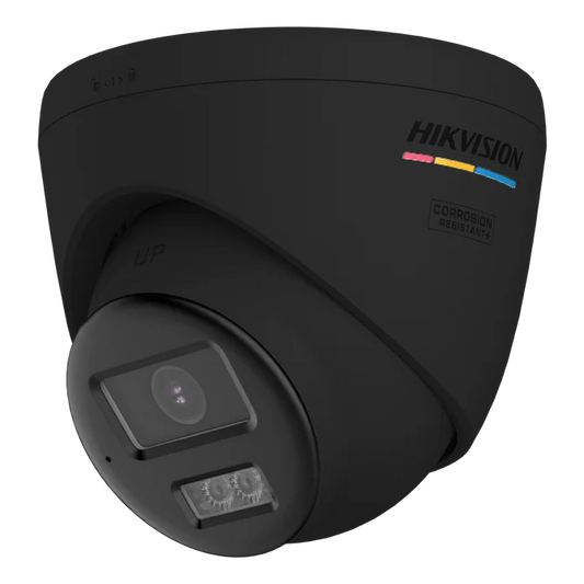 Hikvision PoC + AoC Hybrid ColorVu 3K 40m Turret Dome with Mic 2.8mm – Black (DS-2CE72KF3T-LSYE-2.8MM-BK)