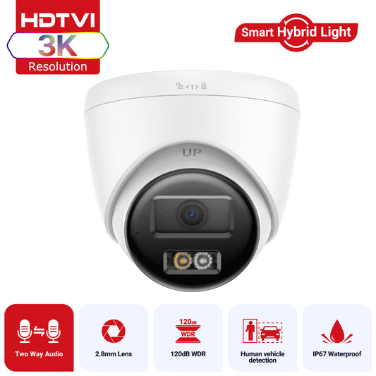 5MP 3K PoE IP Camera, Smart Hybrid Light, Two-Way Audio – White (IPT250W-HT)