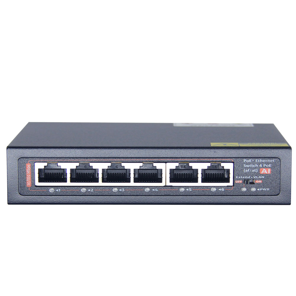 4 Port PoE Switch + 2 Uplink Ports, 10/100Mbps (HA-POES806)