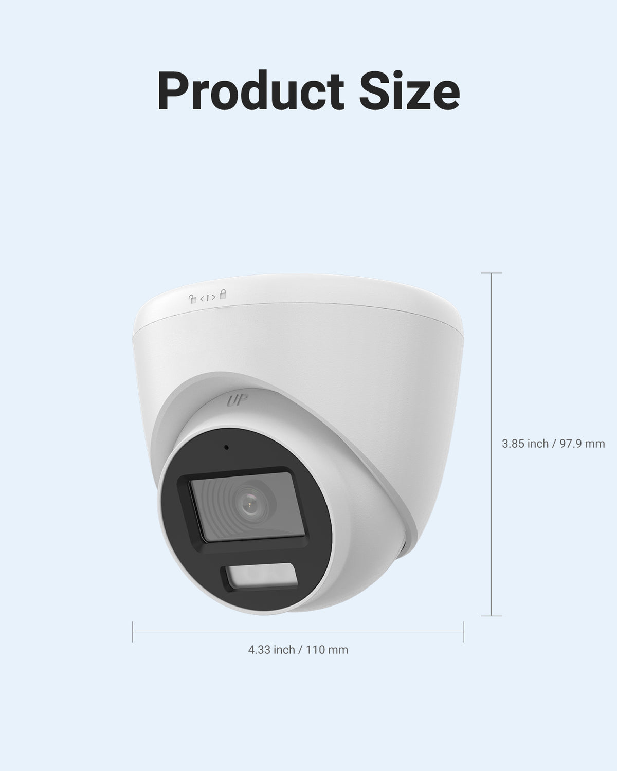 ColorVu 5MP 3K Turret Camera, Smart Hybrid Light, Audio – White (T259W-HS)