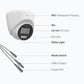 ColorVu 5MP 3K Turret Camera, Smart Hybrid Light, Audio – White (T259W-HS)
