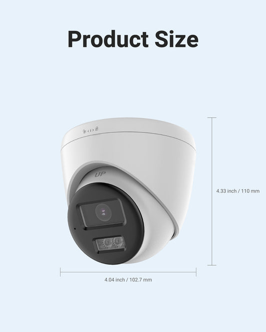 ColorVu 5MP 3K Turret Camera, Smart Hybrid Light, Two-Way Audio – White (T259W-HT)