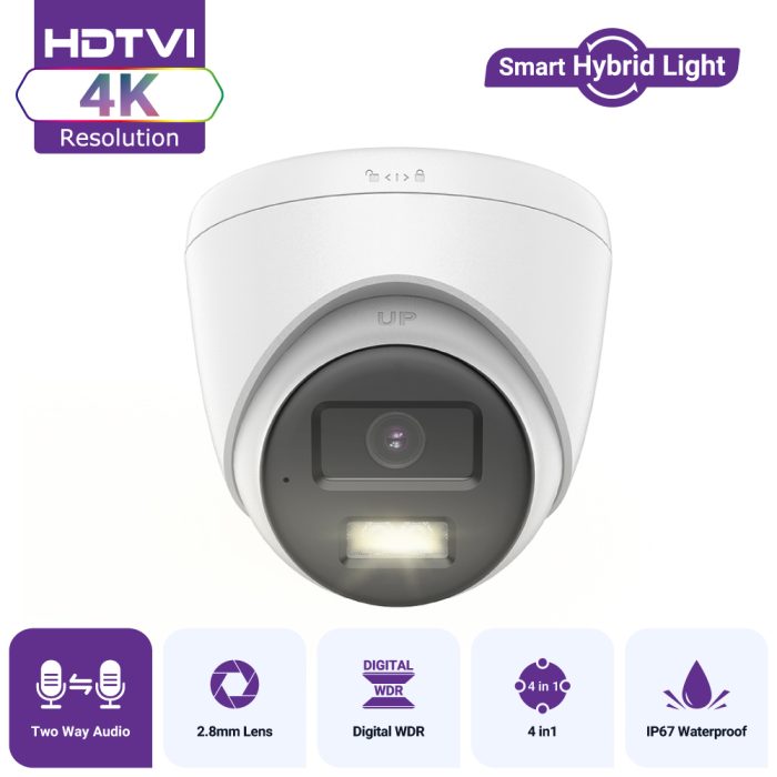 ColorVu 8MP 4K Turret Camera, Smart Hybrid Light, Two-Way Audio – White (T289W-HT)
