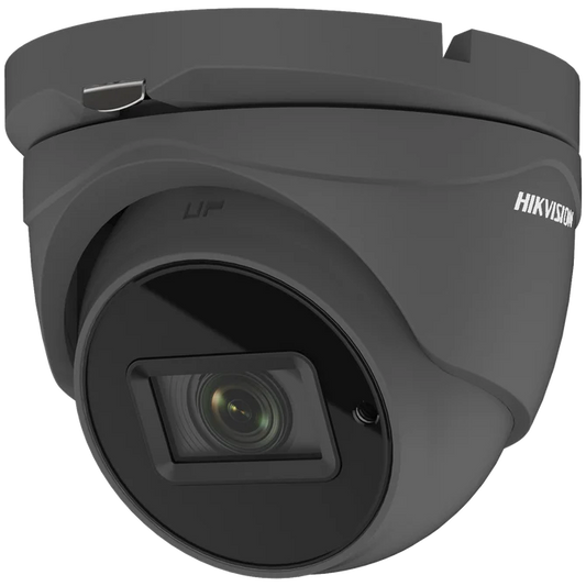 Hikvision PoC Turbo TVI 5MP 40m Turret Dome Motorised 2.8-12mm – Grey (DS-2CE79H0T-IT3ZE-GR)